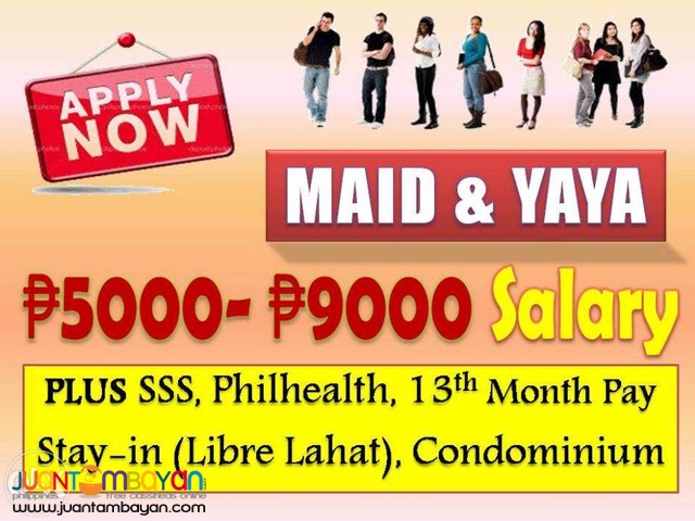 URGENT Maid Job in MAKATI CALL/TEXT 0919-621-5701