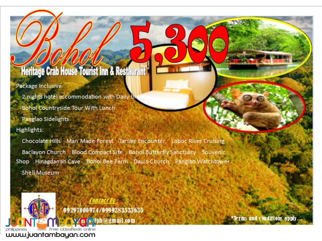 Bohol tour package promo Bohol tour package promo