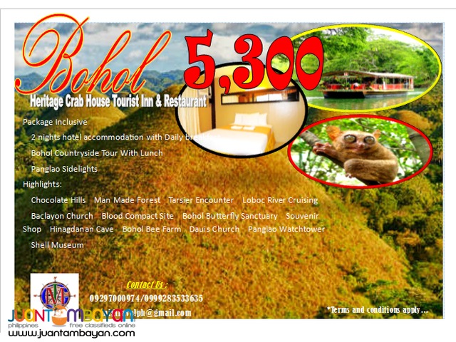 Bohol tour package promo