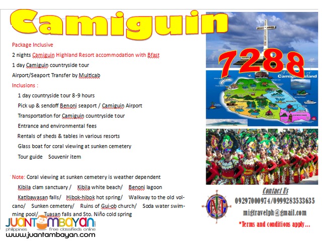 Camiguin tour package all in promo