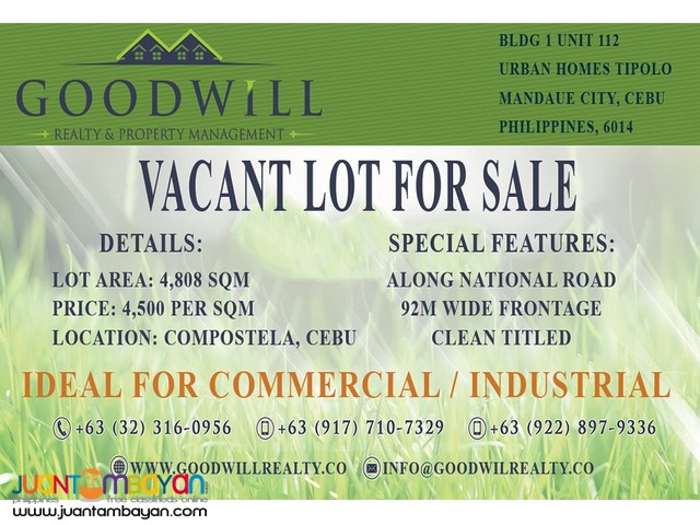 COMPOSTELA LOT FOR INDUSTRIAL OR COMMERCIAL