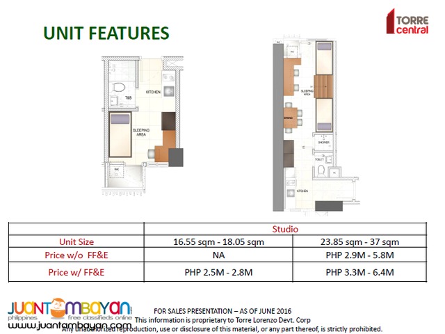 STUDIO TYPE UNIT IN TORRE CENTRAL NEAR UST AND UNIVERSITY BELT
