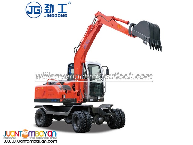 JG75S hydraulic wheel excavator with 50KW powerful engine for sale!