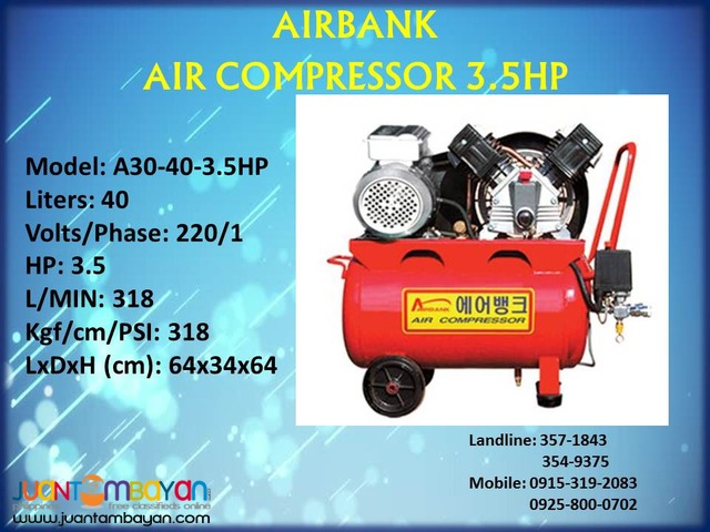 AIRBANK Air Compressor 3.5HP 40L