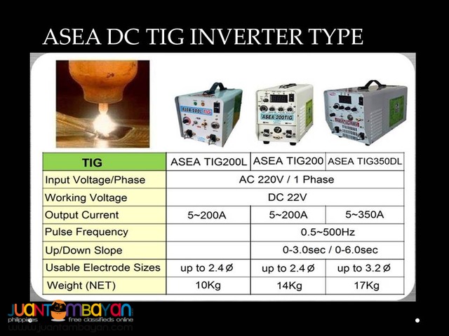 ASEA DC TIG 200 Inverter Type Welder