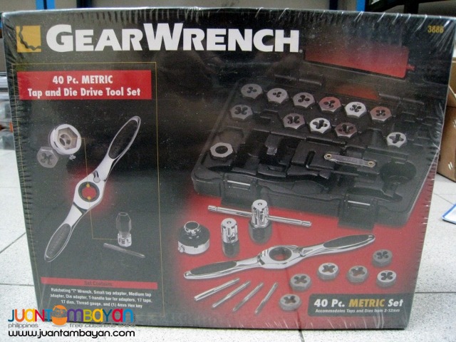 GearWrench 3886 Metric Tap and Die 40 Piece Set