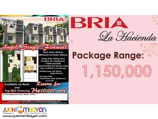 BRIA La Hacienda at Teresa ( For PAG-IBIG Finance)