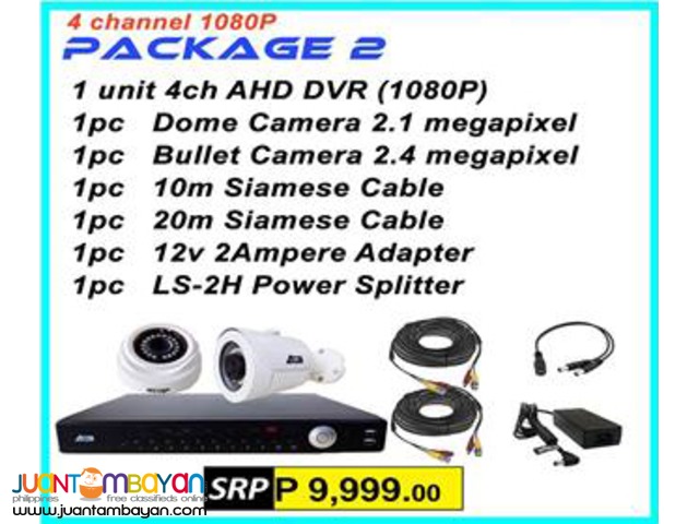 Korea CCTV 2Camera AHD 1080P Package