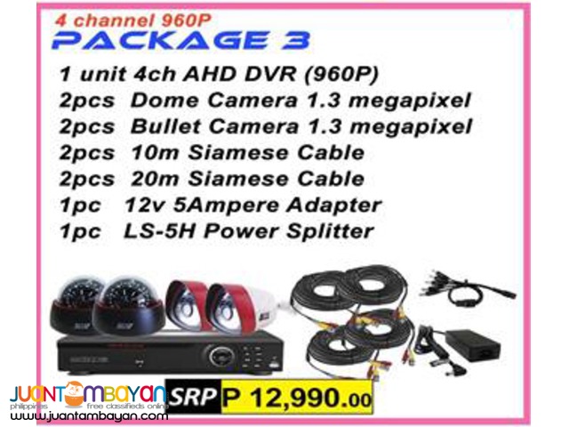 Korean CCTV 4Channel AHD 960P Package Korean CCTV 4Channel AHD 960P Package