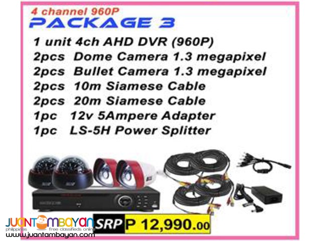 Korean CCTV 4Channel AHD 960P Package