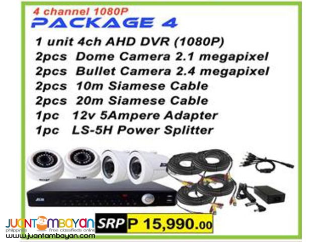 Korean CCTV 4Channel AHD 1080P Package Korean CCTV 4Channel AHD 1080P Package