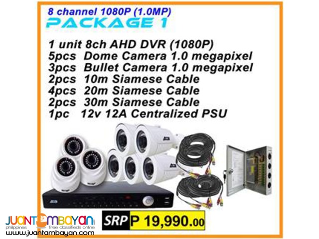 Korean CCTV 8Channel AHD 720P Package