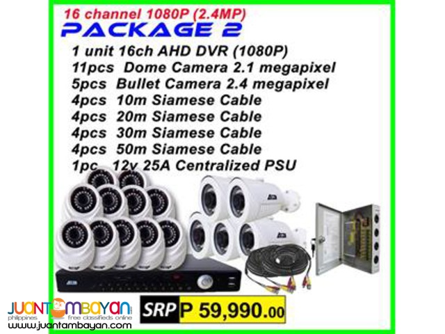 CCTV 16Channel AHD 1080P Packages