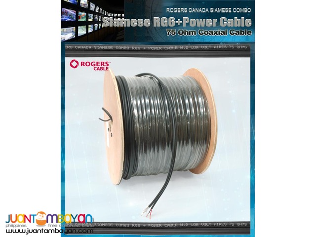 Rogers CCTV HQ Coaxial Siamese RG6U+Power Cable 305Mtrs