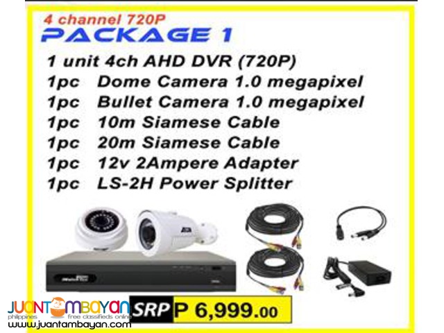 Korea CCTV 2Camera AHD 720P 1MP Package