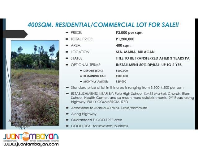 COMMERCIAL/RESIDENTIAL LOTS FOR SALE!! RUSH!!