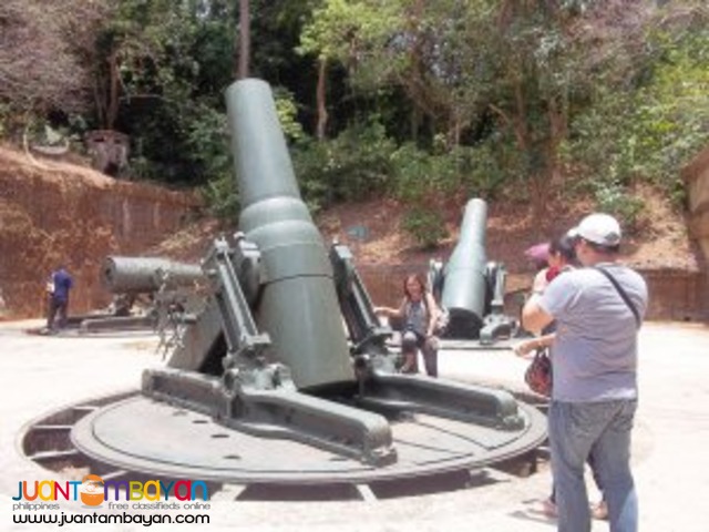 Corregidor tour, restored artillery pieces and battled sites