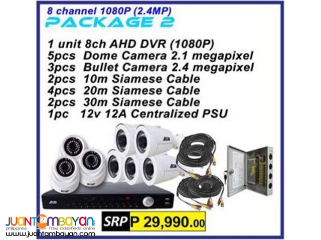  CCTV 8Channel AHD 1080P Package