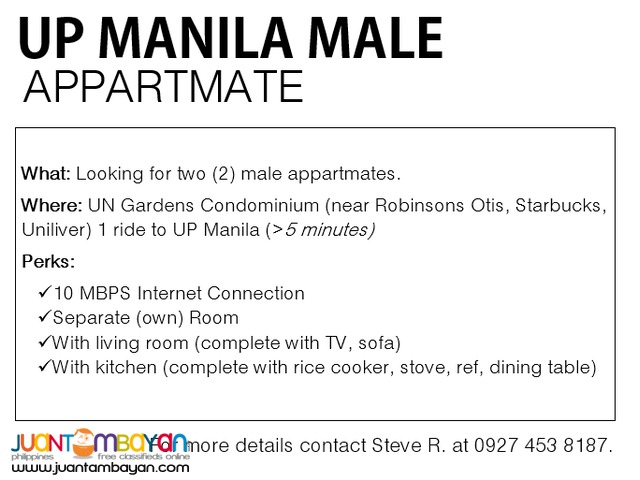 Room for Rent (Male Boarders) Room for Rent (Male Boarders)
