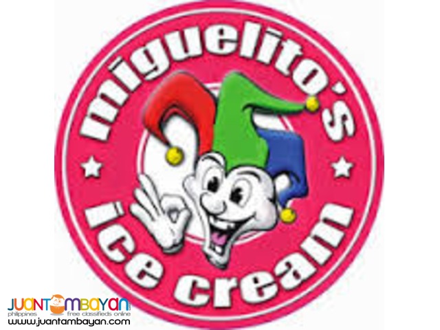 NOW OPEN FOR FRANCHISE ; MIGUEITOS ICE CREAM NOW OPEN FOR FRANCHISE ; MIGUEITOS ICE CREAM