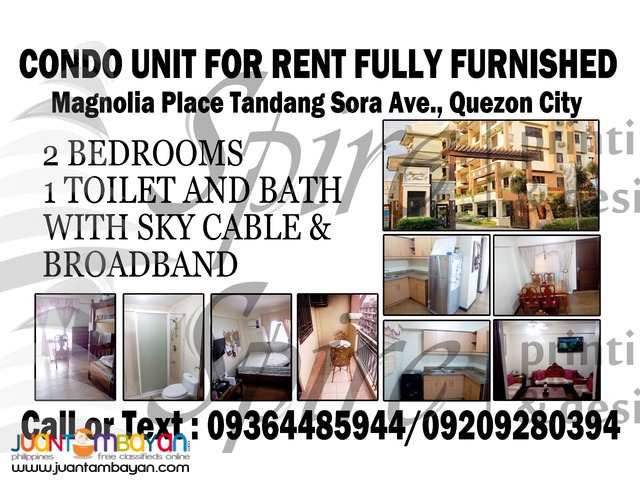 fully furnished unit for rent