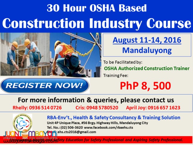 OSHA Based Construction Industry Course OSHA Based Construction Industry Course