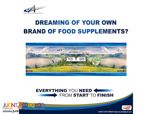 Private label your own brand of Food Supplements