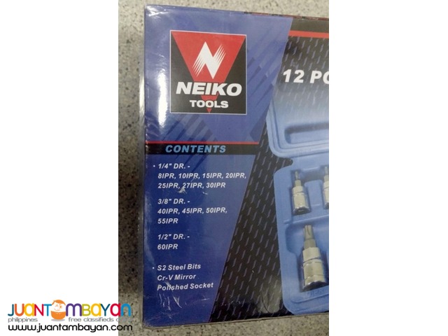 Neiko 10085A 5-point Tamperproof Torx Plus Bit Socket Set