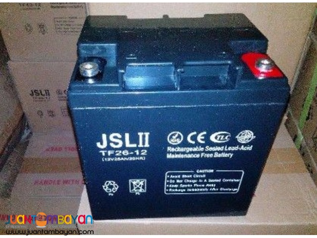 JSL II Sealed Lead Acid Battery 26AH 12V- Solar Battery