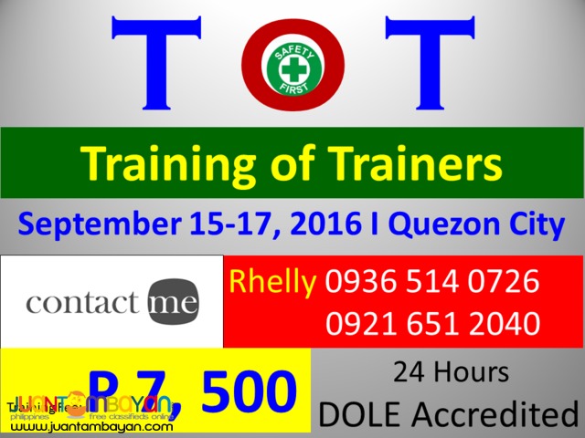 Training of Trainers Training of Trainers