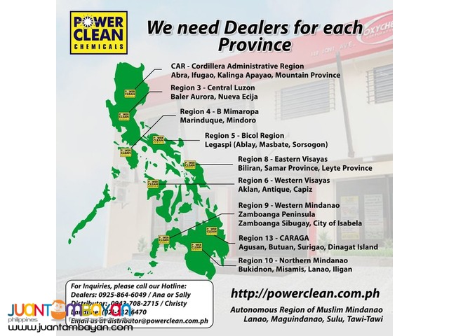 Need of Dealers for the Following Provinces