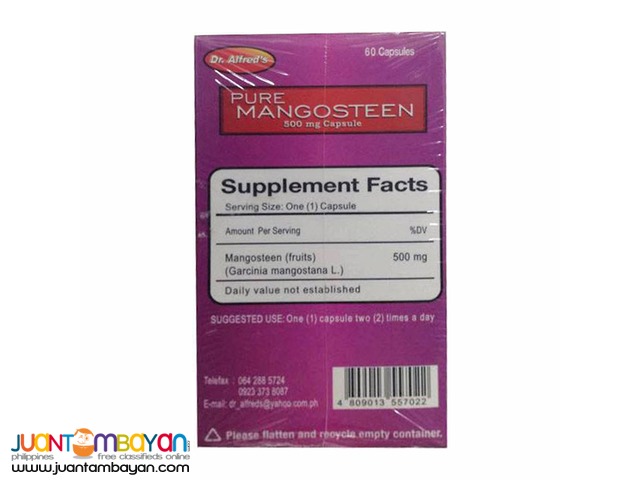 Dr. Alfred Mangosteen capsules 500mg by 60s