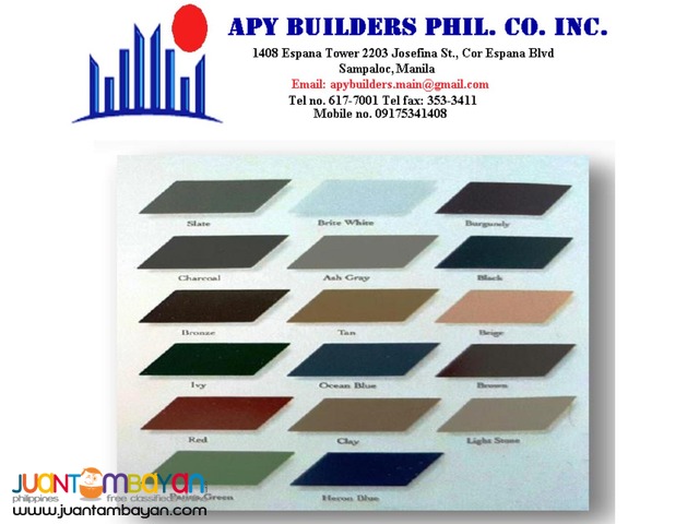 Roofing Materials (Corrugated and Longspan – Single Ribs panel)