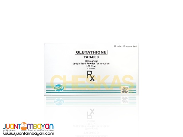 Tad Glutathione Injectable 600mg by Biomedica Foscama Italy Tad Glutathione Injectable 600mg by Biomedica Foscama Italy