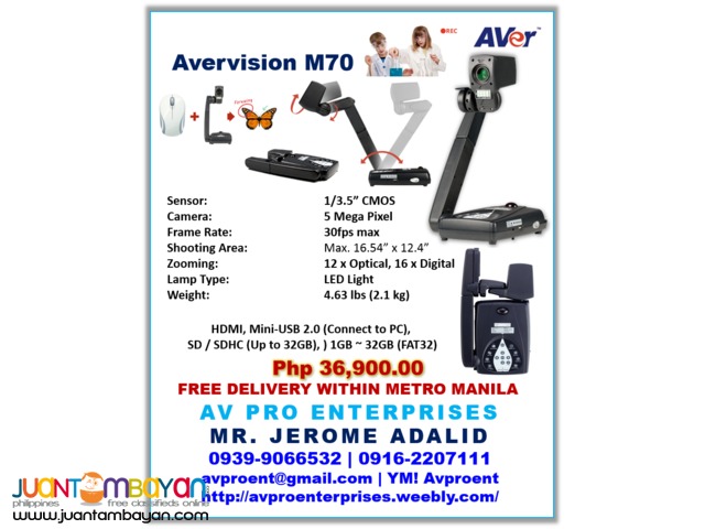 Avervision F50HD Portable Document Camera and Visualizer