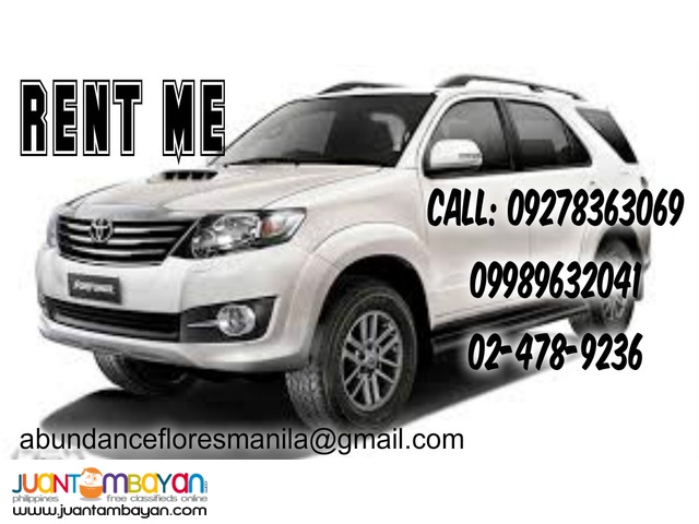 fortuner for rent in manila