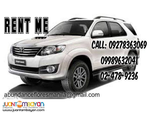 fortuner for rent in manila fortuner for rent in manila