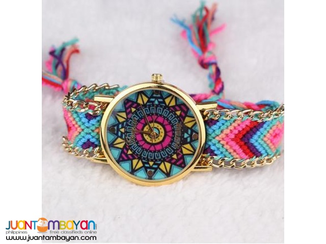 BRAND NEW Braided Friendship Gold-Plated Zinc Alloy Adjustable Watch