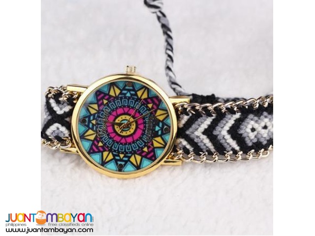 BRAND NEW Braided Friendship Gold-Plated Zinc Alloy Adjustable Watch