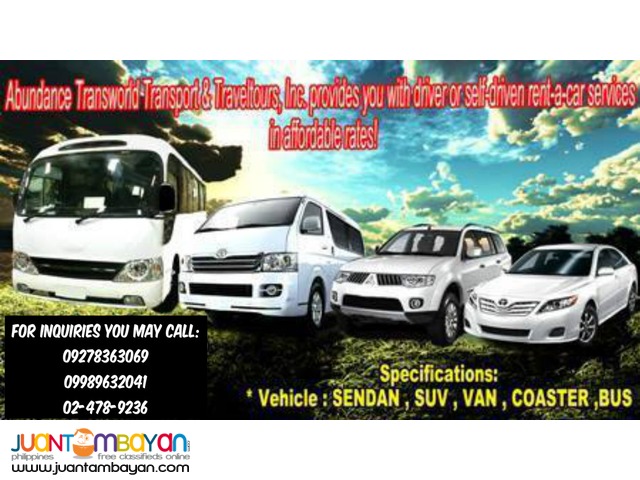 cars for rent in abundance