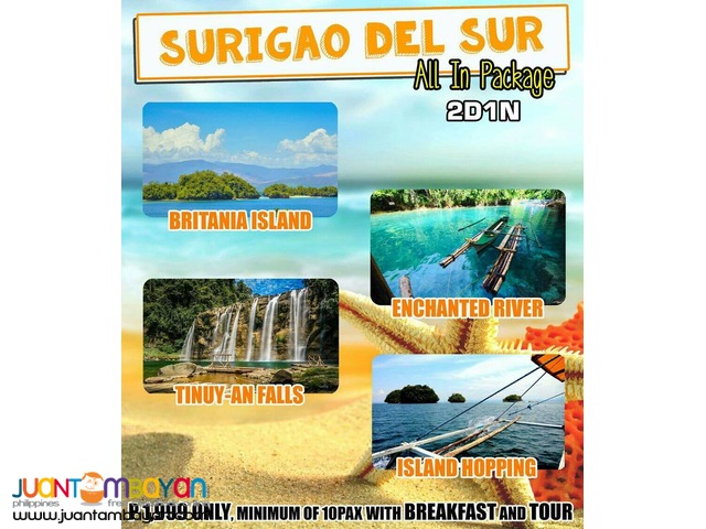 2  days 1 night Surigao del sur package tour