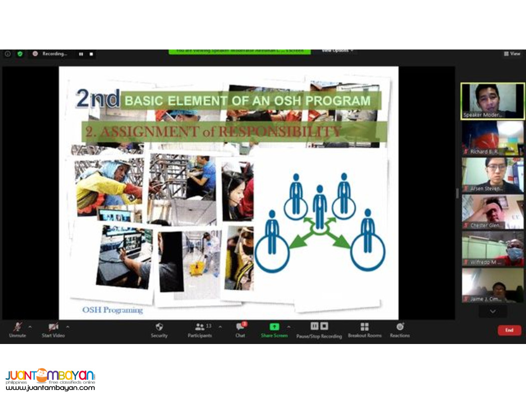 BOSH training COSH Training AMO STE PCAB DOLE Accredited Training
