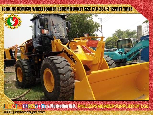 Lonking CDM835 1.8m3 Bucket Capacity Wheel Loader Brand New Sale