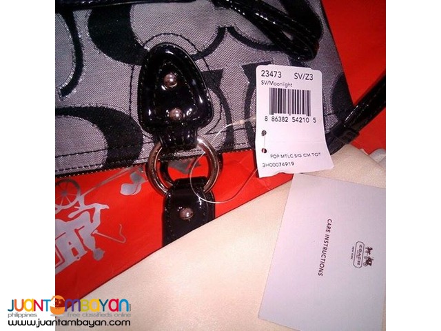 Authentic Coach hand bag SV/Z3 SV/Moonlight Black Retail $278