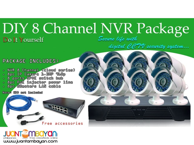 8 channel package NVR with 8 bullet IP (960P)-Scouter Electronics Corp