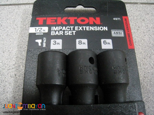 Tekton 4971 3-piece 12-inch Drive Impact Extension Bar Set