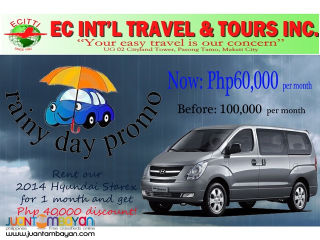 Rent-a-Van this RAINY SEASON with discounted price