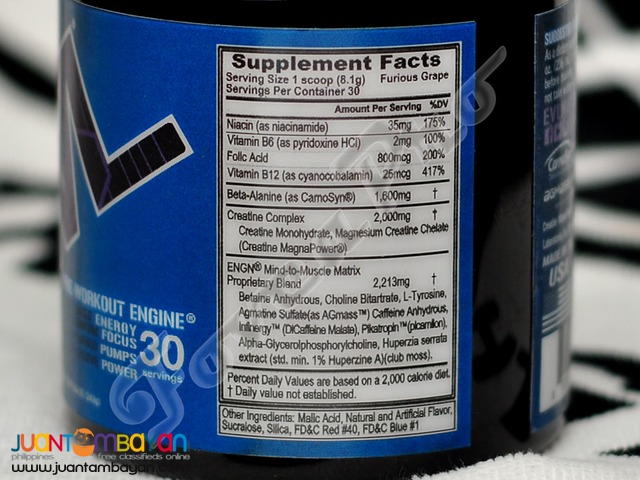 Evlution ENGN, 30 servings Furious Grape (Free Shipping) Pre-Workout