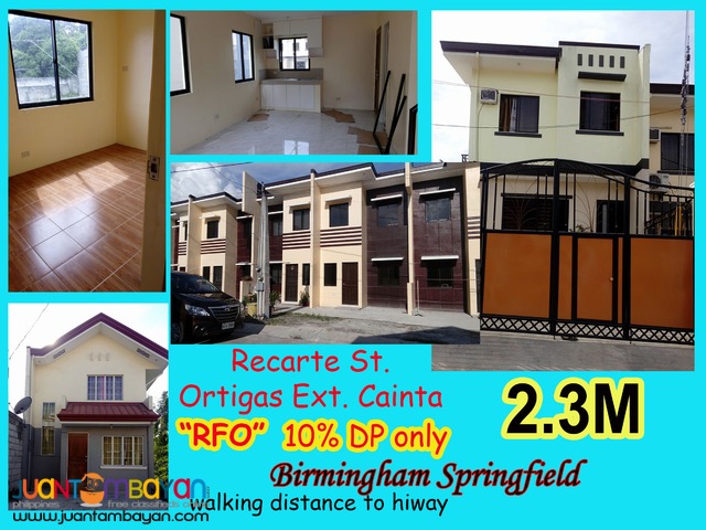 Pasig City & Cainta House for Sale Ready for Occupancy Birmingham
