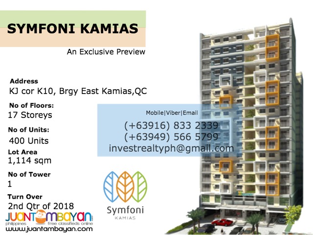 Midrise Condo in Kamias,QC near EDSA,UP,Ateneo for as low as 9k/mo 